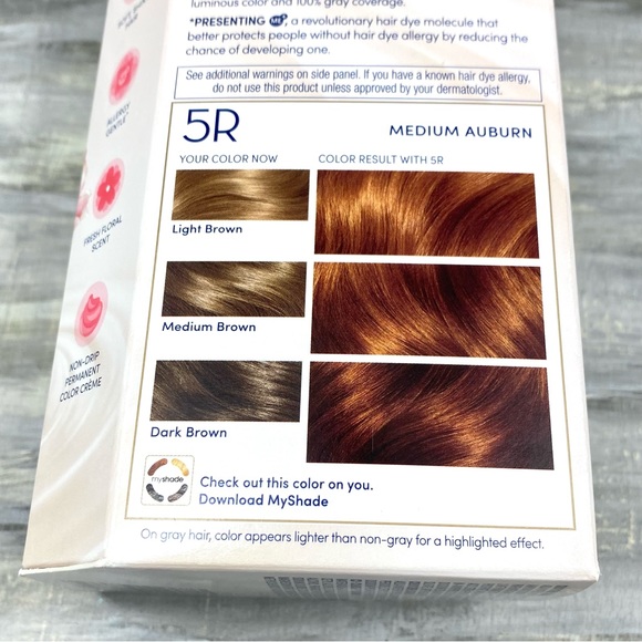 NWT Clairol Nice ‘n Easy 5R Medium Auburn Permanent Hair Color Gray Coverage Box - Picture 8 of 10